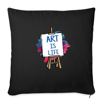 art - Sofa pillowcase 17,3'' x 17,3'' (45 x 45 cm) - black - Front