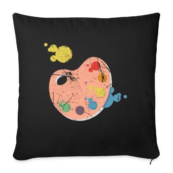art - Sofa pillowcase 17,3'' x 17,3'' (45 x 45 cm) - black - Front