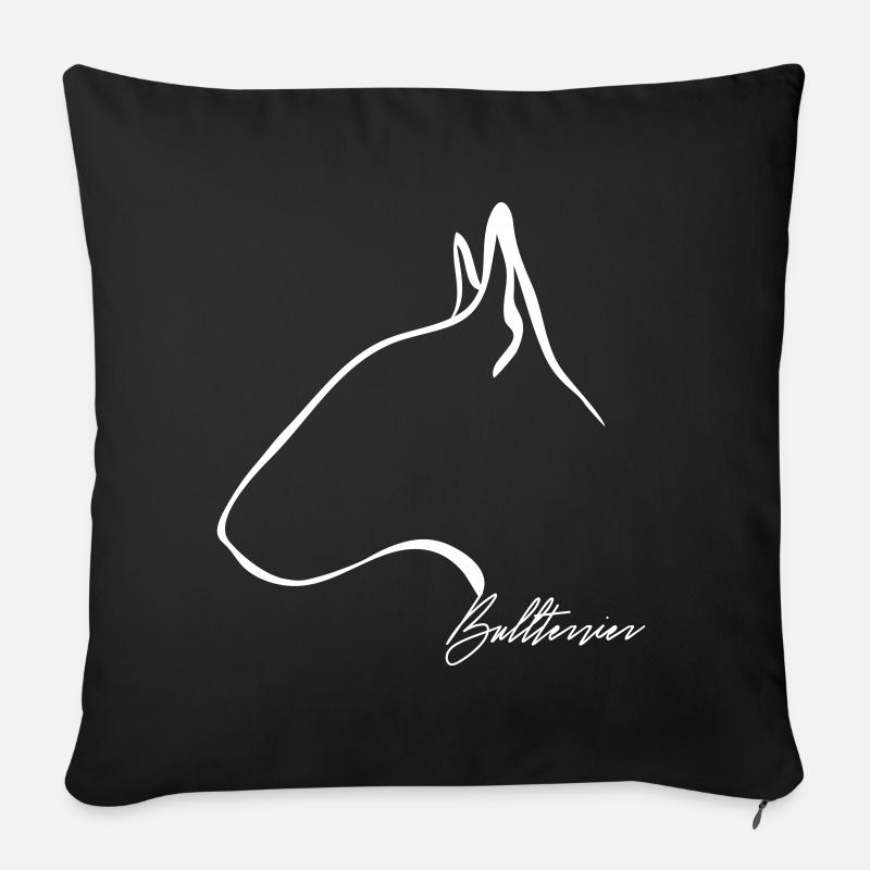 Profil de BULL TERRIER Wilsigns - Housse de coussin décorative 45 x 45 cm - noir