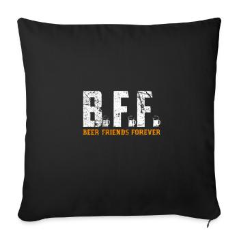 bière - Housse de coussin décorative 45 x 45 cm - noir - Devant