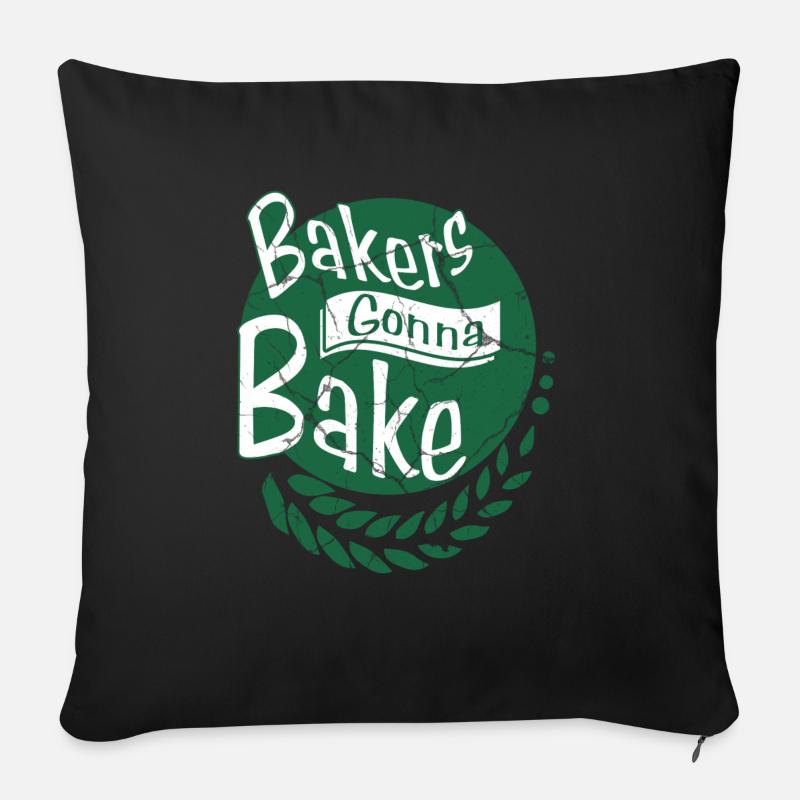 Backen Bäcker Geschenk Leidenschaft Hobby Beruf - Sofakissenbezug 45 x 45 cm - Schwarz