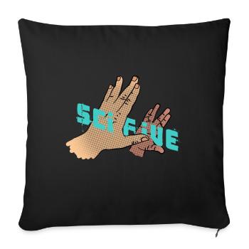 Sci High Five - Le salut le plus cool de tous les volcans - Housse de coussin décorative 45 x 45 cm - noir - Devant