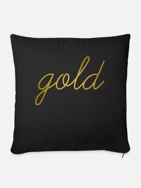 Gold goldene schreib Schrift Geschenkidee schön - Sofakissenbezug 45 x 45 cm - Schwarz