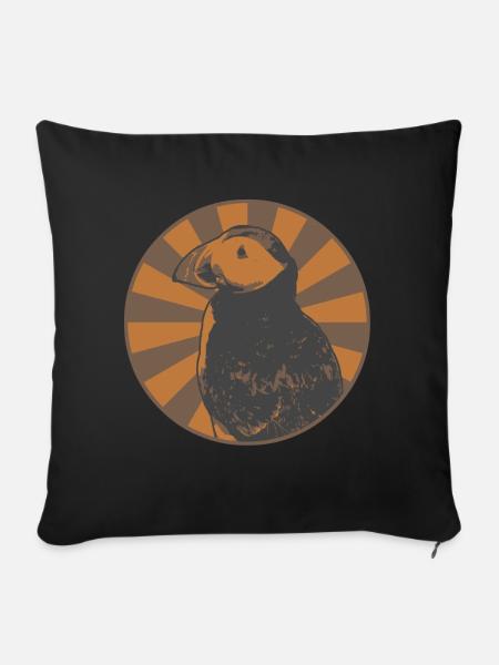 Puffin Zirkus Style - Sofakissenbezug 45 x 45 cm - Schwarz