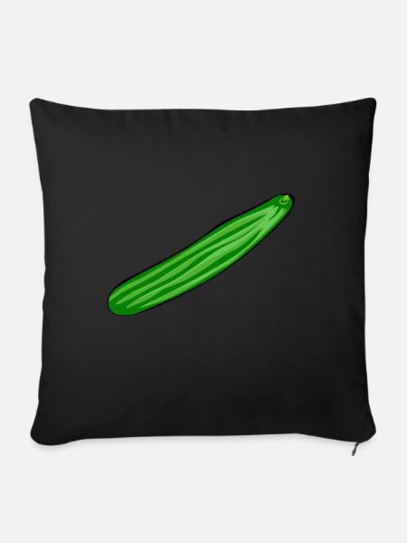 Gurke salatgurke Einlegegurken Kukumer Gartengurke - Sofakissenbezug 45 x 45 cm - Schwarz