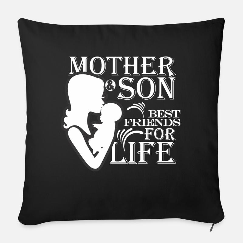 Mama Sohn Shirts / Mama Sohn Sprüche - Sofakissenbezug 45 x 45 cm - Schwarz