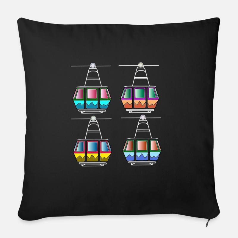 Seilbahn Gondel Bergbahn Seillieft Bergbahnen - Sofakissenbezug 45 x 45 cm - Schwarz
