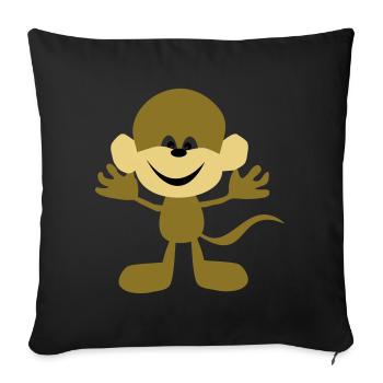 ape - Sofa pillowcase 17,3'' x 17,3'' (45 x 45 cm) - black - Front