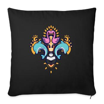 Mardi gras carnival symbol decoration gift - Sofa pillowcase 17,3'' x 17,3'' (45 x 45 cm) - black - Front