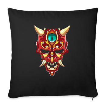 Hannya Mask Devil Demon Yokai Gift - Housse de coussin décorative 45 x 45 cm - noir - Devant