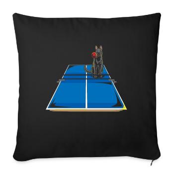 German shepherd companion table tennis sports gift - Sofa pillowcase 17,3'' x 17,3'' (45 x 45 cm) - black - Front