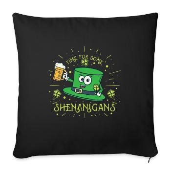 St Patricks Day Irland Party Shamrock Kleeblatt - Sofakissenbezug 45 x 45 cm - Schwarz - Vorne