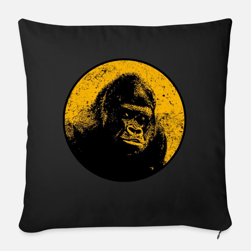 Gorilla silverback alpha gorilla - Sofa pillowcase 17,3'' x 17,3'' (45 x 45 cm) - black
