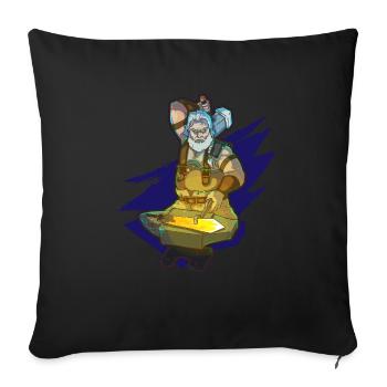 Blacksmith forging sword ember hammer work - Sofa pillowcase 17,3'' x 17,3'' (45 x 45 cm) - black - Front