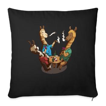 Alpaka Bar Table Playing Cards Smoking Men's Evening - Sofa pillowcase 17,3'' x 17,3'' (45 x 45 cm) - black - Front