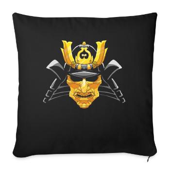 Samurai gold Hannya mask helmet armor Asia - Sofa pillowcase 17,3'' x 17,3'' (45 x 45 cm) - black - Front