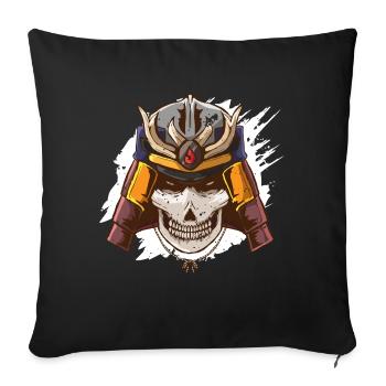 Samurai helmet armor skeleton helmet warrior fallen - Sofa pillowcase 17,3'' x 17,3'' (45 x 45 cm) - black - Front