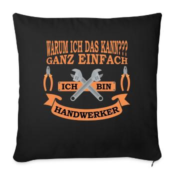 Handwerker - Sofakissenbezug 45 x 45 cm - Schwarz - Vorne