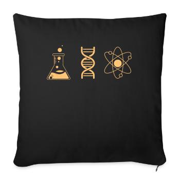 Biology molecule microscope DNA natural science - Sofa pillowcase 17,3'' x 17,3'' (45 x 45 cm) - black - Front