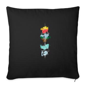 Alchimie Éléments Abstraits Feu Eau Air Terre - Housse de coussin décorative 45 x 45 cm - noir - Devant