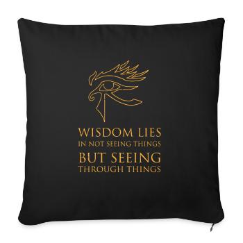 Alchemy wisdom saying See Egypt Horus - Sofa pillowcase 17,3'' x 17,3'' (45 x 45 cm) - black - Front