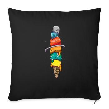 Système solaire Waffle Space Ice Summer Mars - Housse de coussin décorative 45 x 45 cm - noir - Devant
