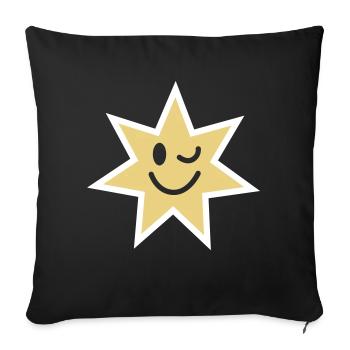 Sourire petite étoile - Design de Noël - Housse de coussin décorative 45 x 45 cm - noir - Devant