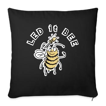 LED es BEE - Witz - Sofakissenbezug 45 x 45 cm - Schwarz - Vorne