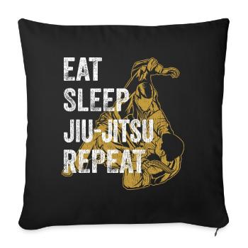 Cadeau de Jiu Jitsu brésilien BJJ Retro Vintage - Housse de coussin décorative 45 x 45 cm - noir - Devant