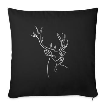 Hirsch une ligne en chaud - Housse de coussin décorative 45 x 45 cm - noir - Devant