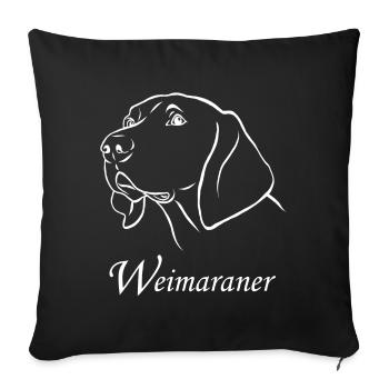 Portrait de Weimaraner - Housse de coussin décorative 45 x 45 cm - noir - Devant