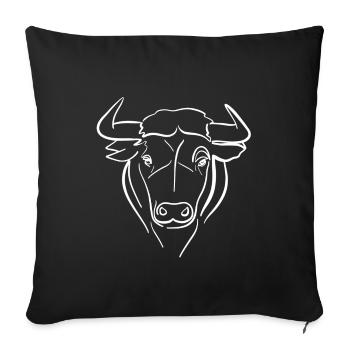 Bull line drawing over white - Sofa pillowcase 17,3'' x 17,3'' (45 x 45 cm) - black - Front
