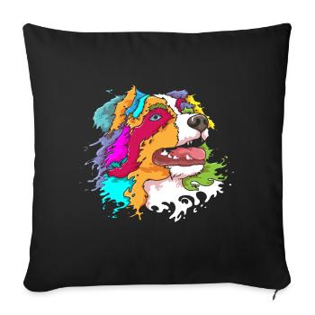 Berger australien Aussie Lover Splash Art - Housse de coussin décorative 45 x 45 cm - noir - Devant
