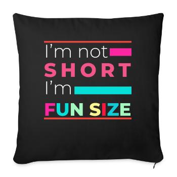 Je ne suis pas petit, je suis drôle de taille drôle - Housse de coussin décorative 45 x 45 cm - noir - Devant