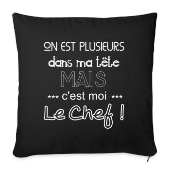 Chef - Housse de coussin décorative 45 x 45 cm - noir - Devant