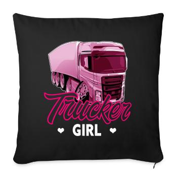 Trucker girl - Sofa pillowcase 17,3'' x 17,3'' (45 x 45 cm) - black - Front