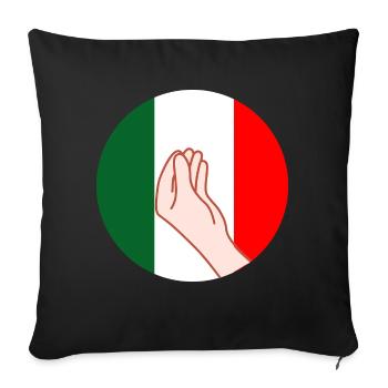 Funny Italian Humor Hand Gesture Pride Pizza - Sofa pillowcase 17,3'' x 17,3'' (45 x 45 cm) - black - Front