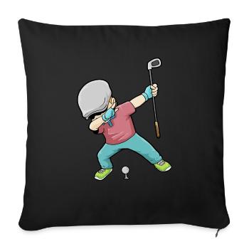 Dab Golf Tupfen Golf Golf Golfer - Sofakissenbezug 45 x 45 cm - Schwarz - Vorne