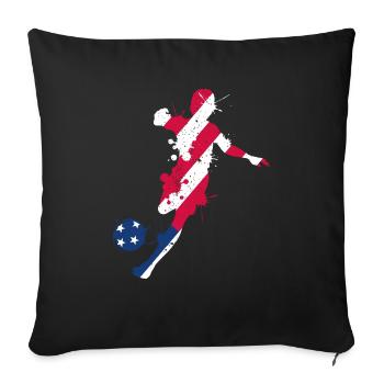 Fußball der US-Nationalmannschaft Fußball - Sofakissenbezug 45 x 45 cm - Schwarz - Vorne