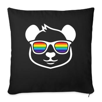 Panda Pride Transgenre LGBT Droits cadeaux - Housse de coussin décorative 45 x 45 cm - noir - Devant