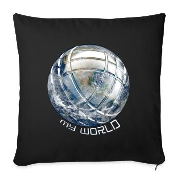 La pétanque - Housse de coussin décorative 45 x 45 cm - noir - Devant