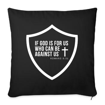Bouclier de la Foi Romains 8:31 - Housse de coussin décorative 45 x 45 cm - noir - Devant