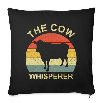The cow whisperer Vintage Retro - Sofa pillowcase 17,3'' x 17,3'' (45 x 45 cm) - black - Front