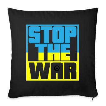 Les couleurs peuvent être modifiées | Arrêtez la guerre | Pas de guerre - Housse de coussin décorative 45 x 45 cm - noir - Devant