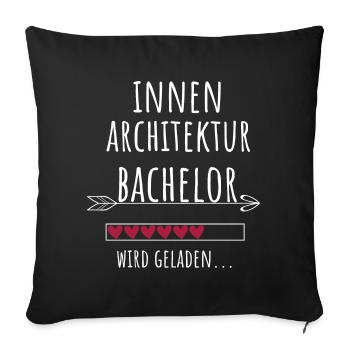 Innenarchitektur Bachelor Studium Geschenk - Sofakissenbezug 45 x 45 cm - Schwarz - Vorne