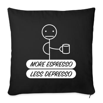 Mehr Espresso | Kaffee, Latte, Macchiato - Sofakissenbezug 45 x 45 cm - Schwarz - Vorne