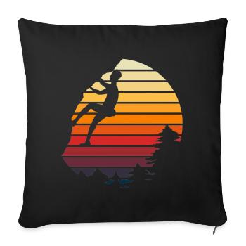 Vintage Trad Climbing Retro Bouldering - Sofa pillowcase 17,3'' x 17,3'' (45 x 45 cm) - black - Front