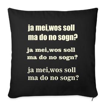 ja mei - Sofakissenbezug 45 x 45 cm - Schwarz - Vorne