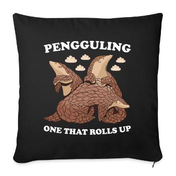 Pengguling One Qui enroule le pangolin - Housse de coussin décorative 45 x 45 cm - noir - Devant