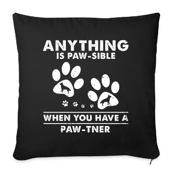 Militaire Design Chien de police Berger allemand - Housse de coussin décorative 45 x 45 cm - noir - Devant